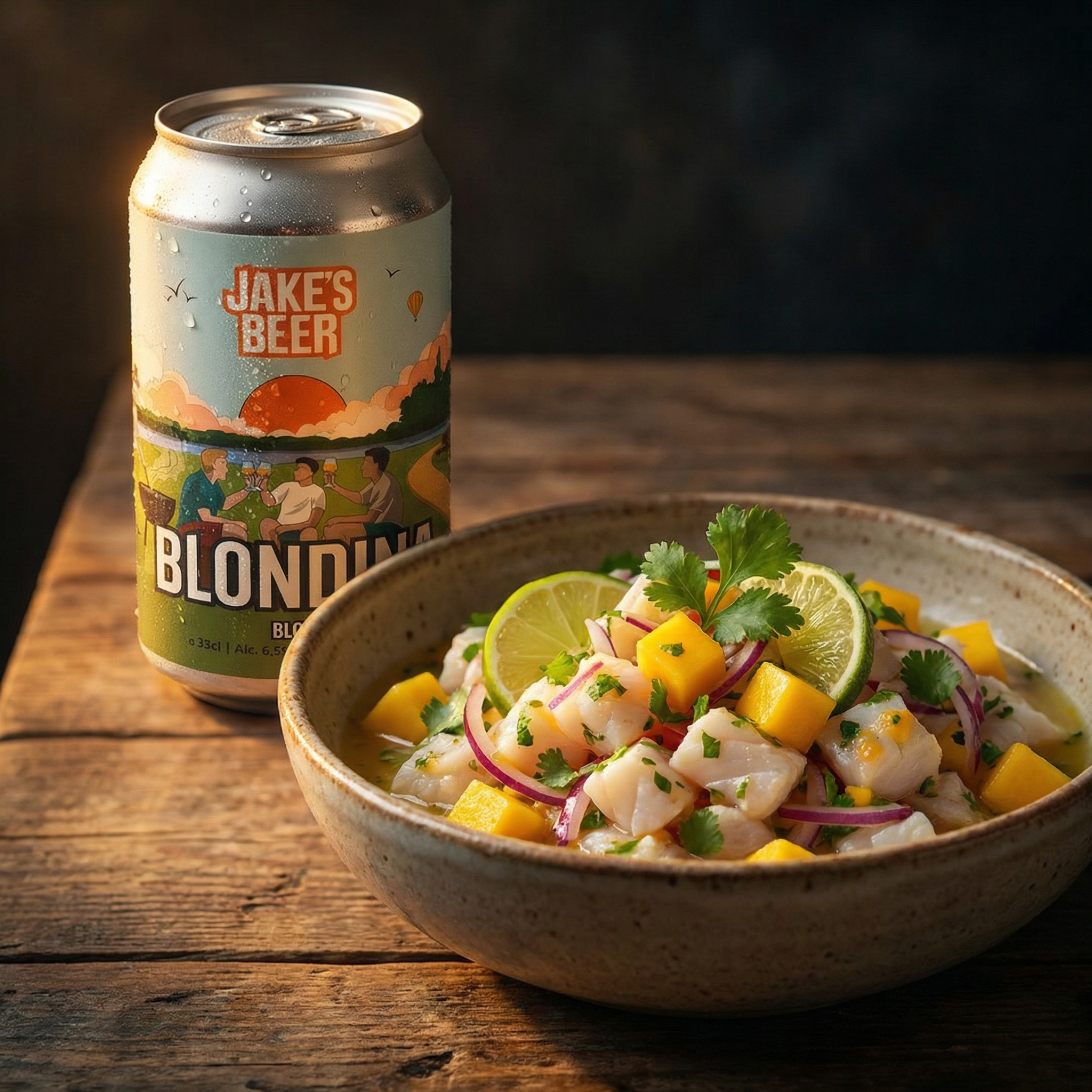 Ceviche van kabeljauw met mango & limoen