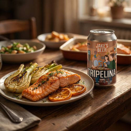 Zalm uit de oven met venkel en sinaasappel - foodpairing Tripel